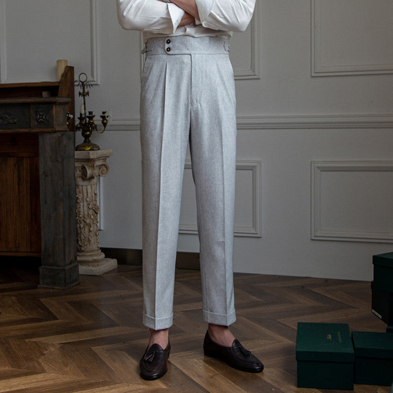 Cappuccino Flannel Pleated Trouser