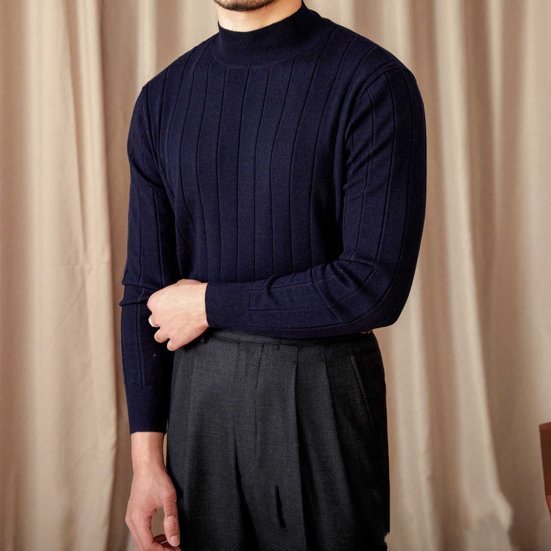 Rome Pleated Wool Silk Blend Long Sleeve Jumper