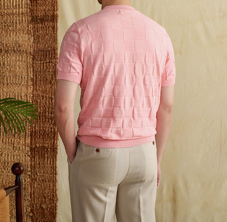 Cotton Blend 3D Knit T-Shirt