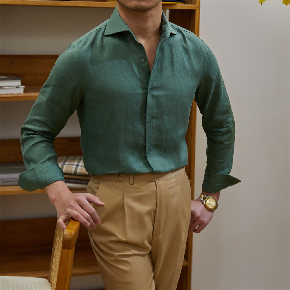 Chemise en lin à manches longues Monaco