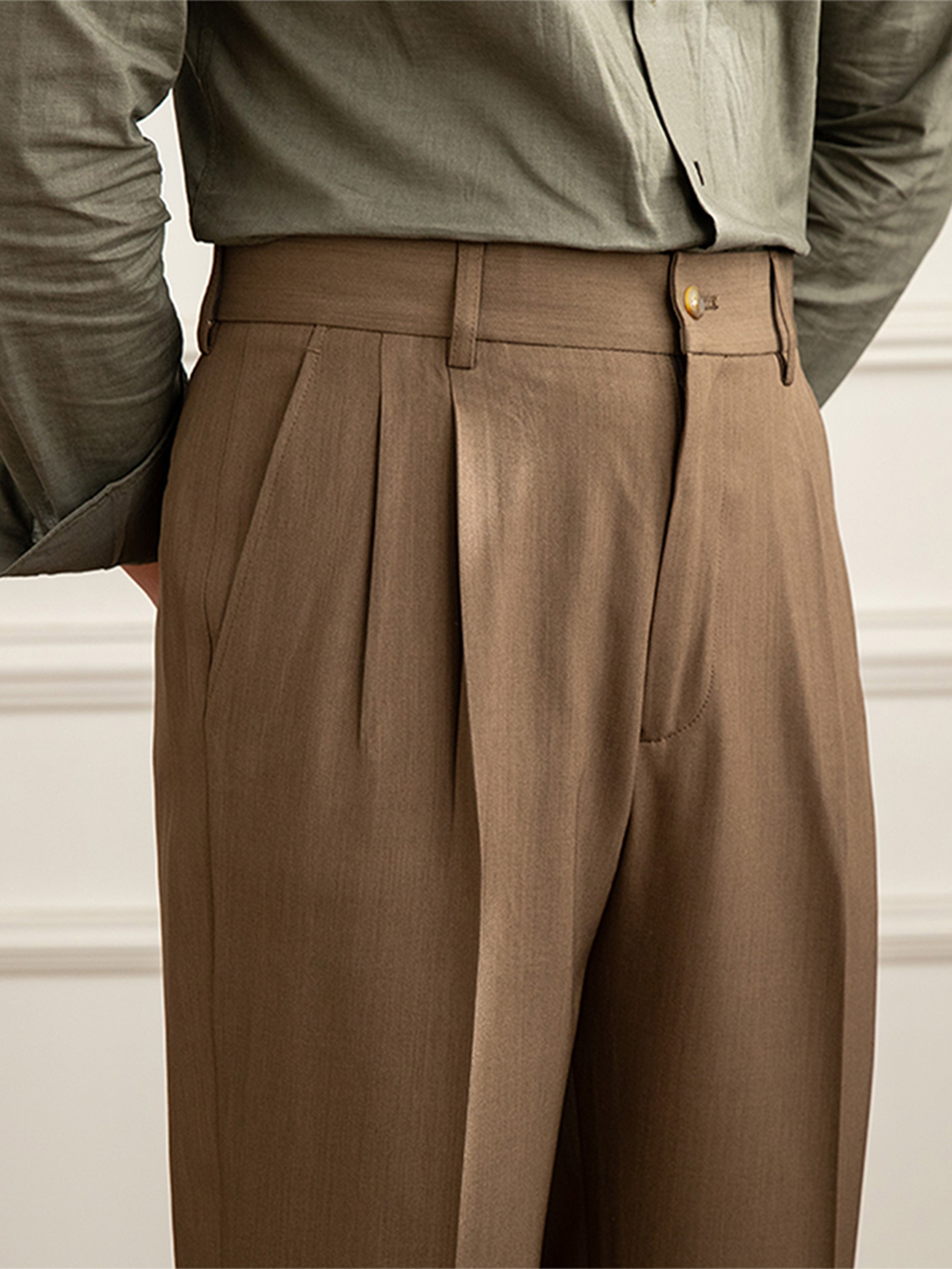 Avignon Double Pleated Straight Fit Trousers