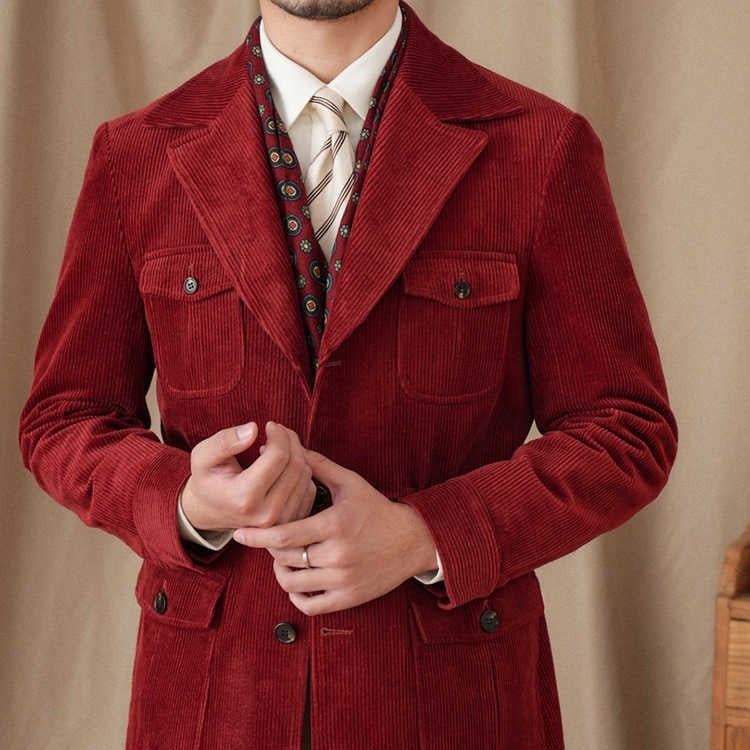 Lincoln Corduroy Cotton Suit Collar Jacket