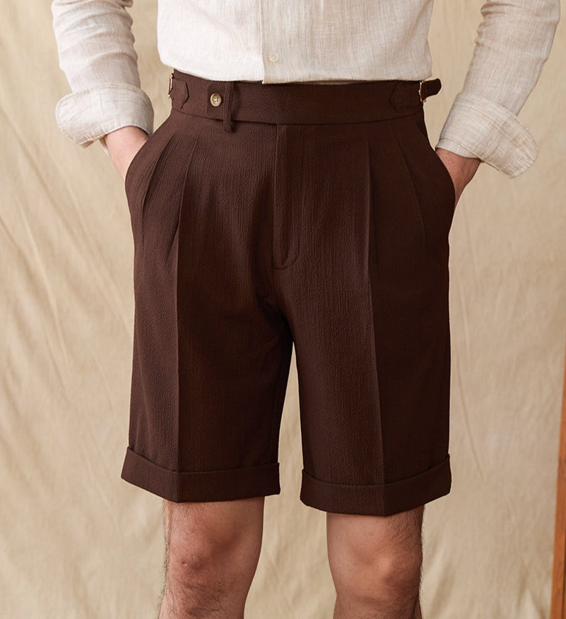 Camogli Seersucker Pleated Bermudas