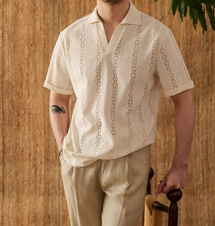 Knitted Short-Sleeve Polo Shirt