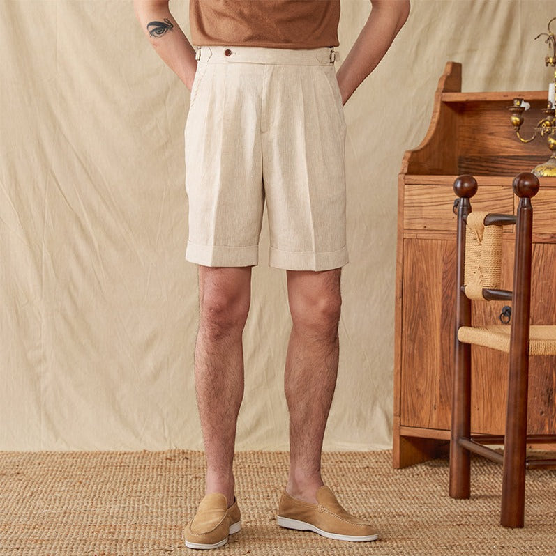 Hamptons Linen Pleated Bermudas