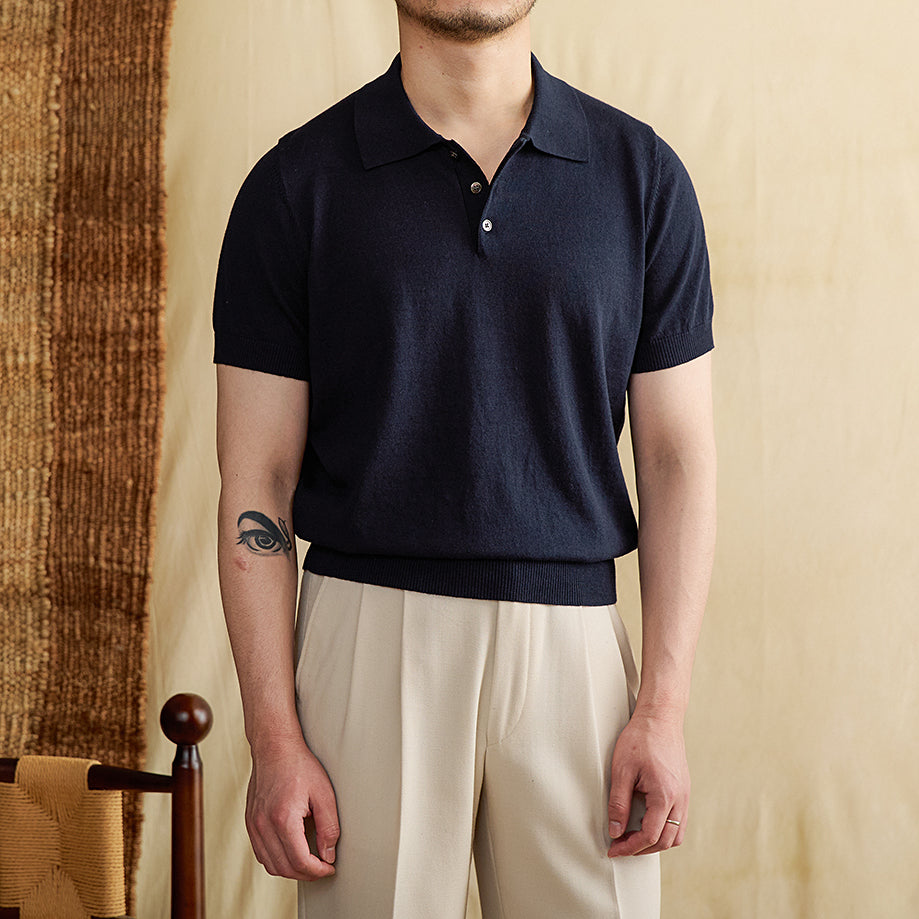 St. Tropez Knit Cotton Blend Polo Shirt