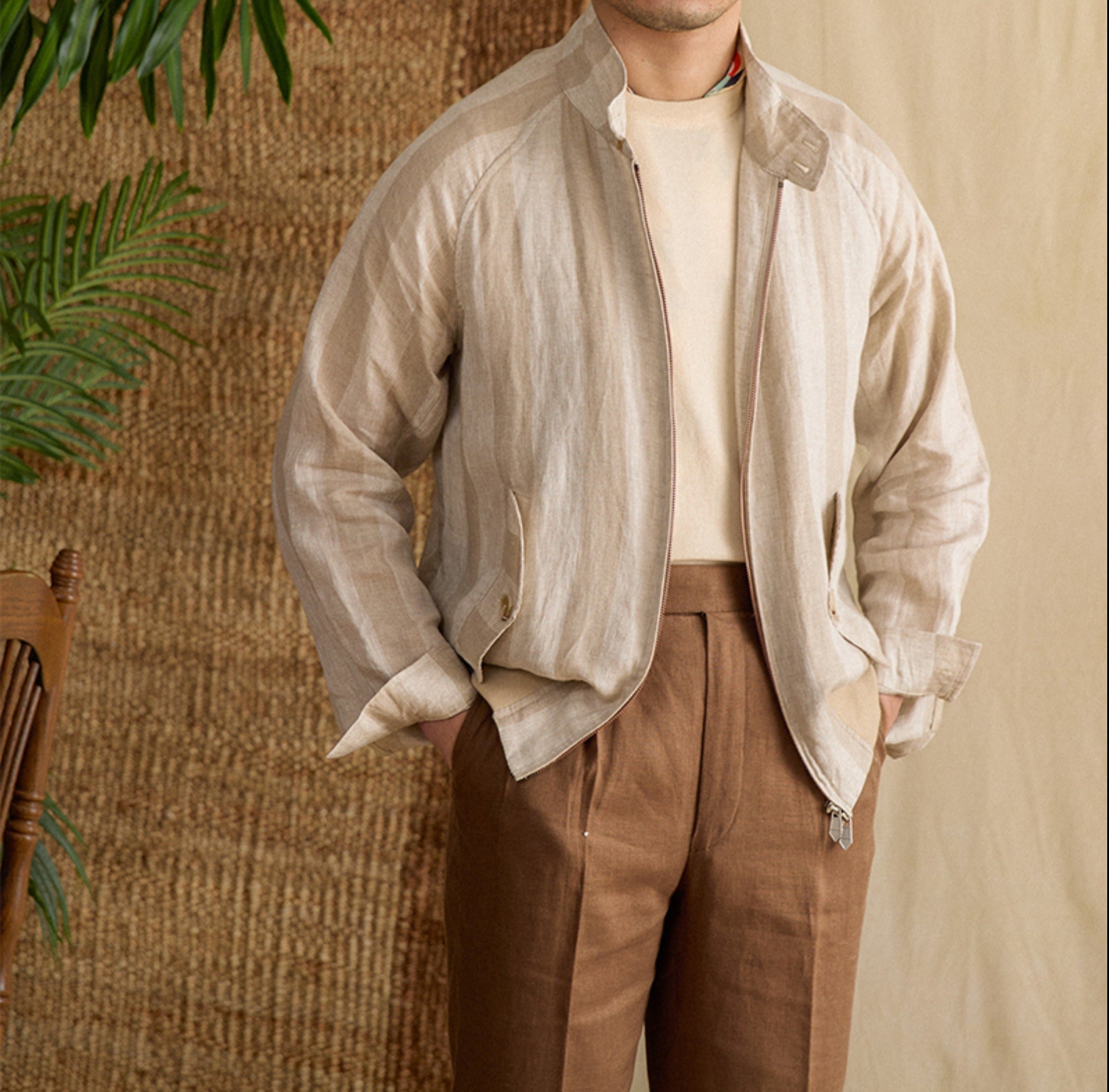 Linen Venezia G9 Bomber Jacket