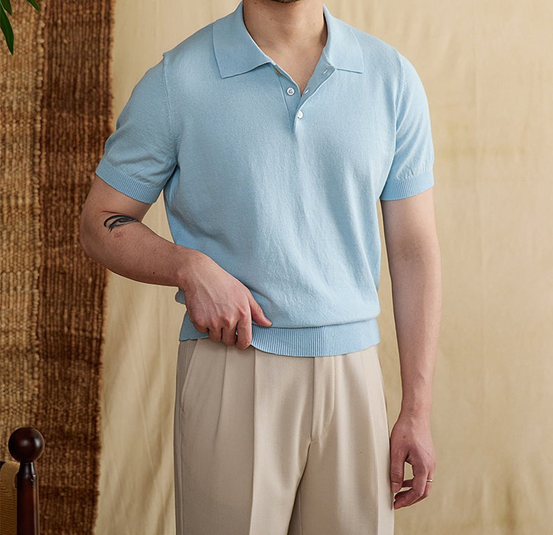 St. Tropez Knit Cotton Blend Polo Shirt