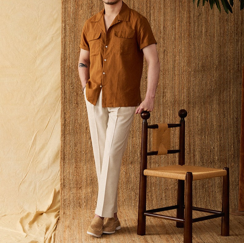 Cuba Linen Blend Short Sleeve Shirt