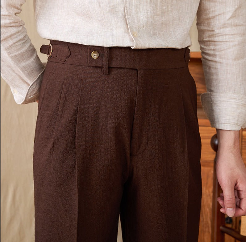 Camogli Seersucker Pleated Bermudas