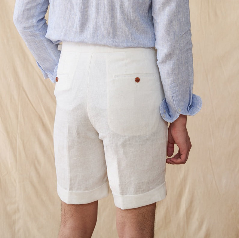 Hamptons Linen Pleated Bermudas