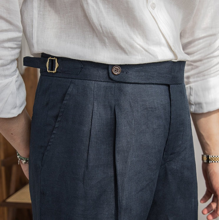 Hamptons Linen Pleated Bermudas