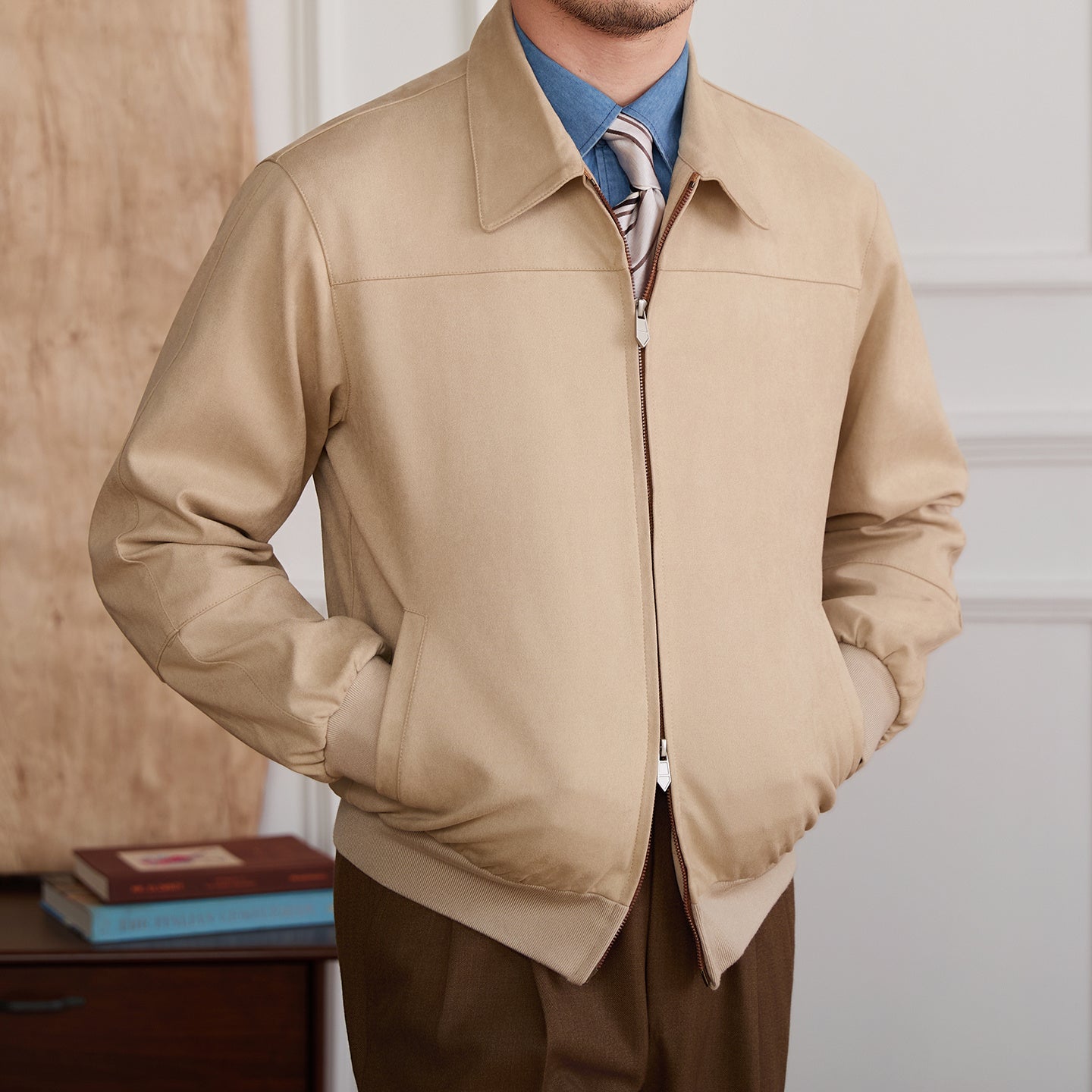 Faux Suede Soho Zipped Jacket