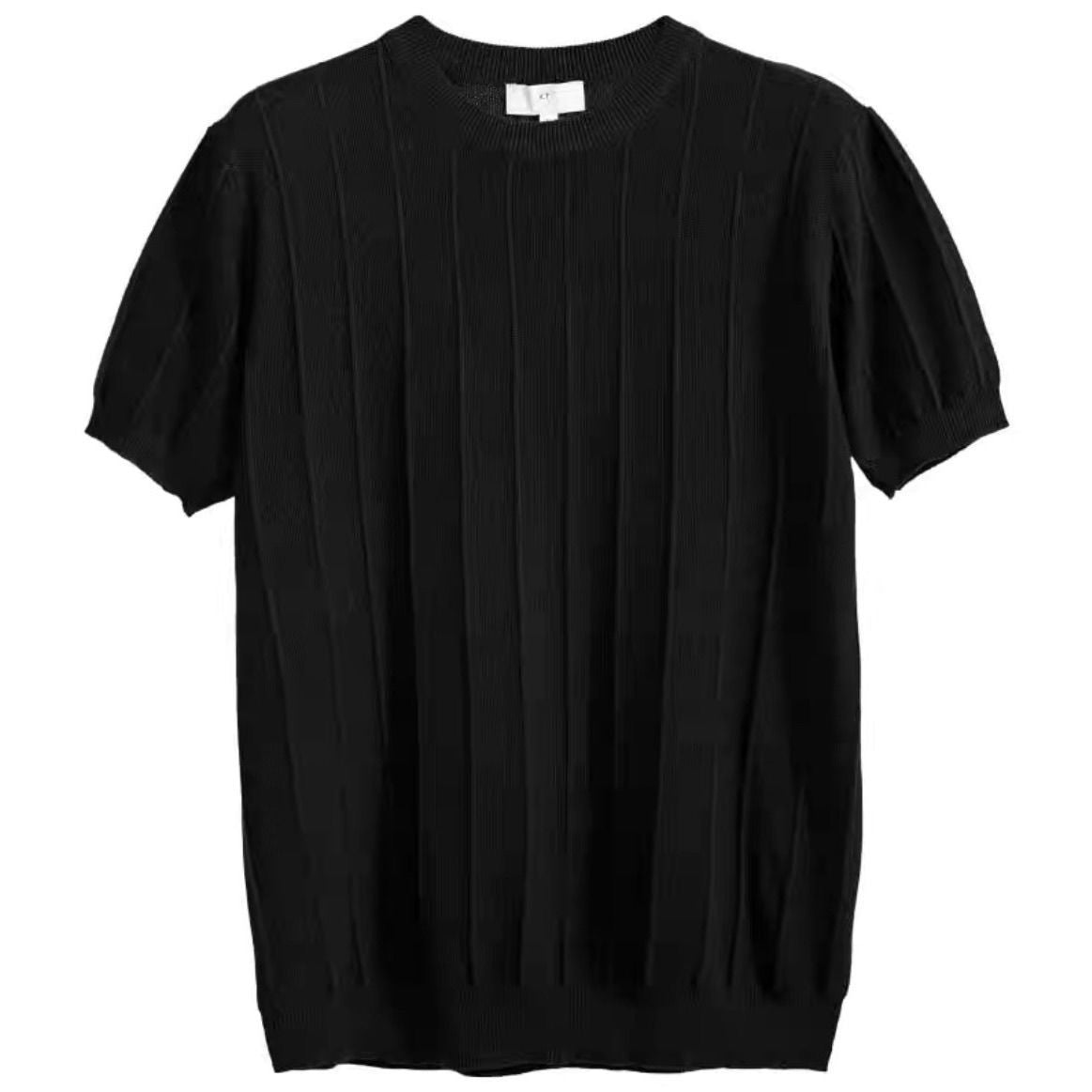 T-shirt en tricot classique à rayures plissées