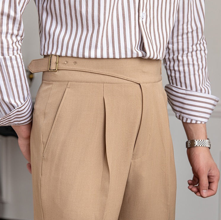 Pantalon droit plissé Monza Gurkha