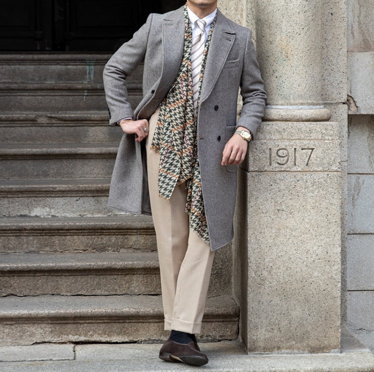 Kings Double Breasted Wool Blend Coat