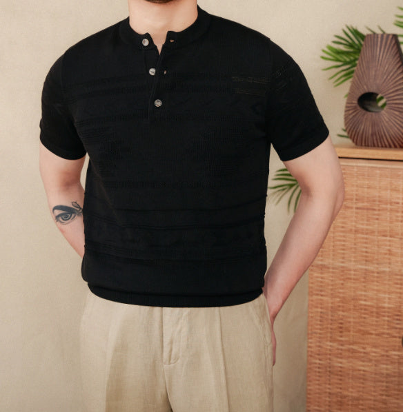Navajo Cotton Blend Henley T-Shirt