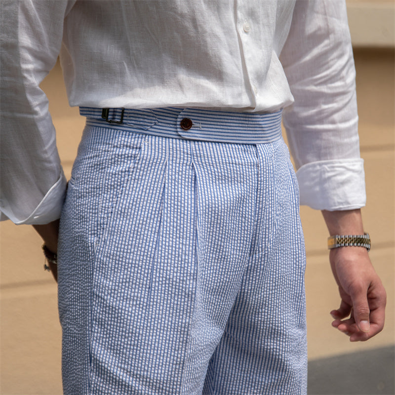 Short plissé aérien en seersucker St. Tropez