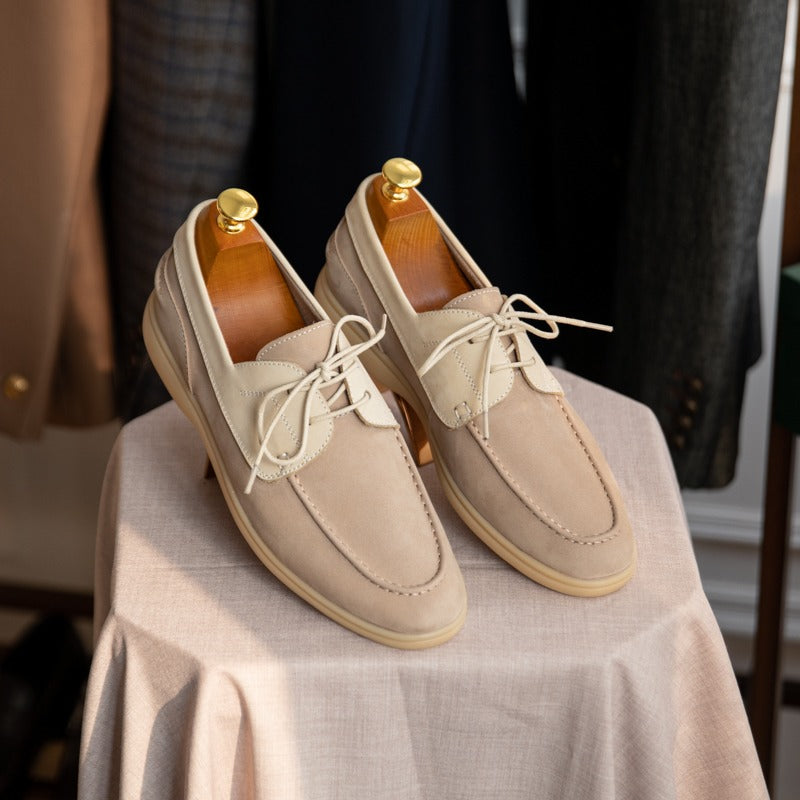 Hamptons Suede Lace-Up Boat Shoes