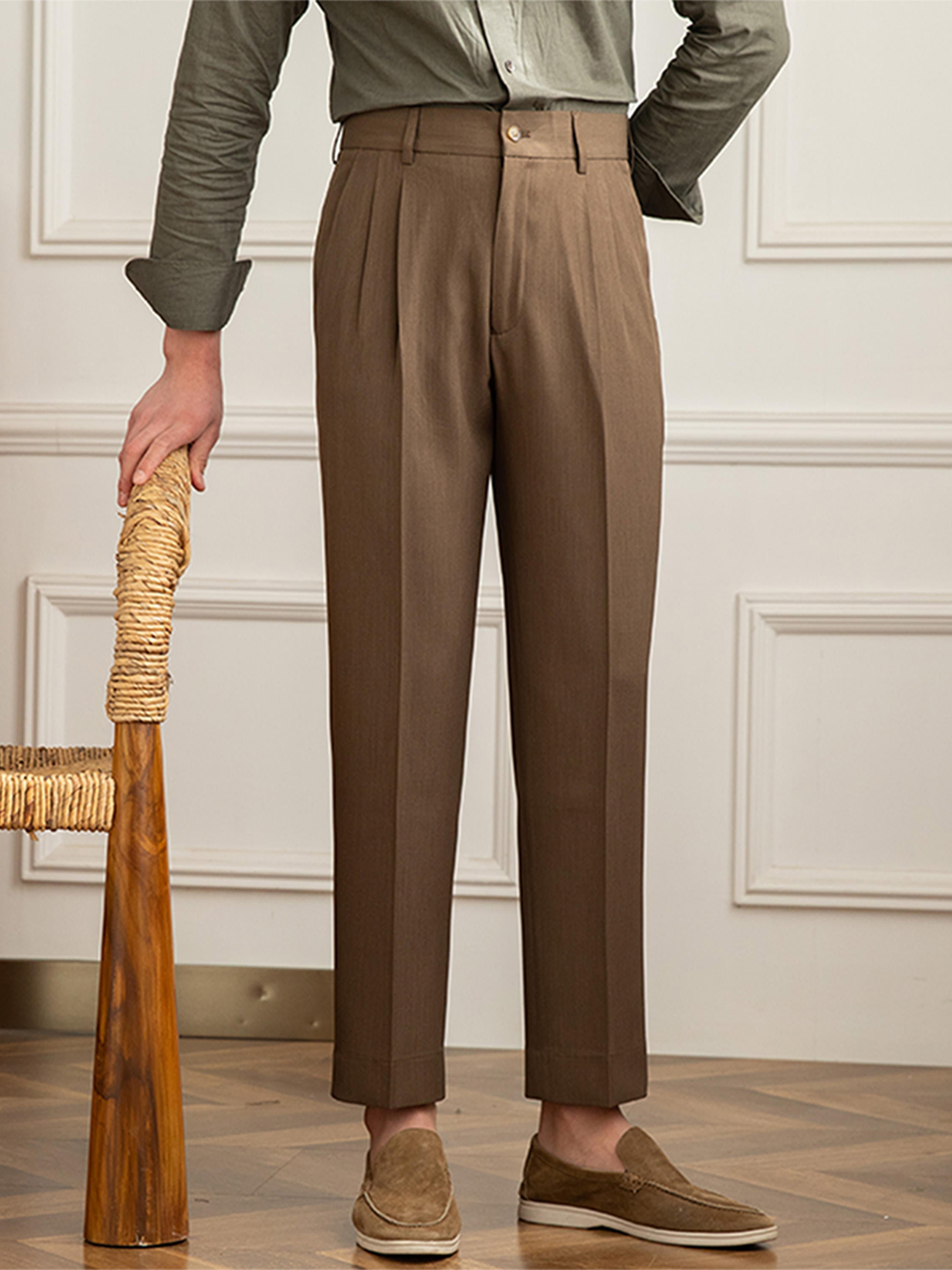 Avignon Double Pleated Straight Fit Trousers