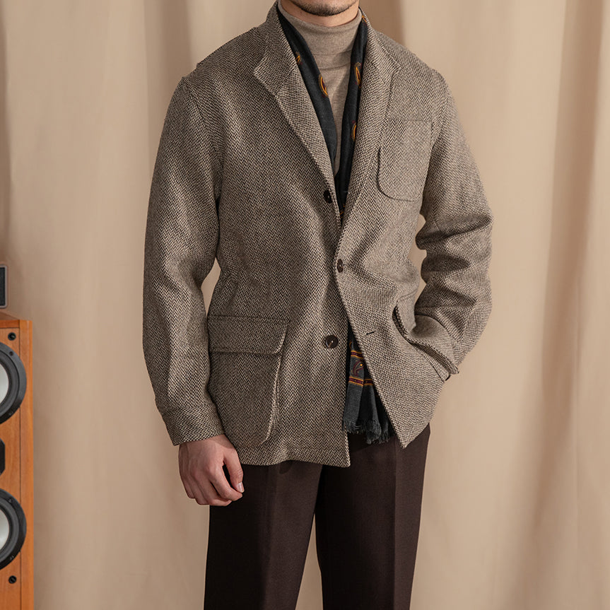 Eton Wool Blend Herringbone Sport Coat