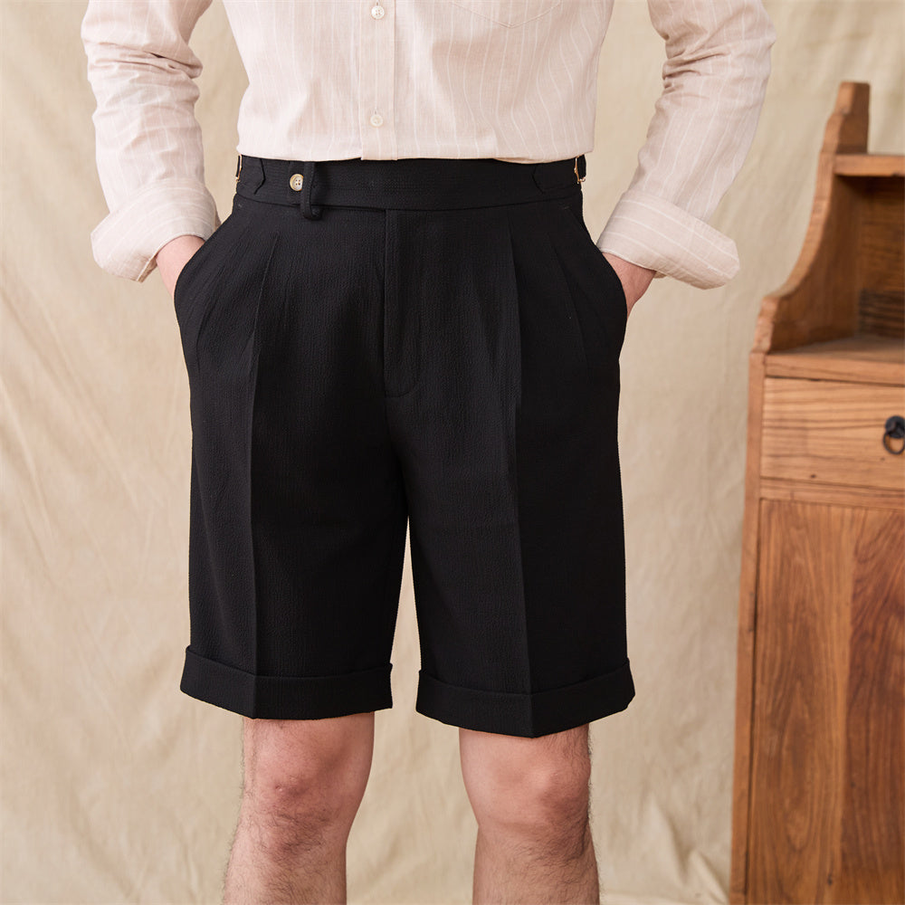 Camogli Seersucker Pleated Bermudas
