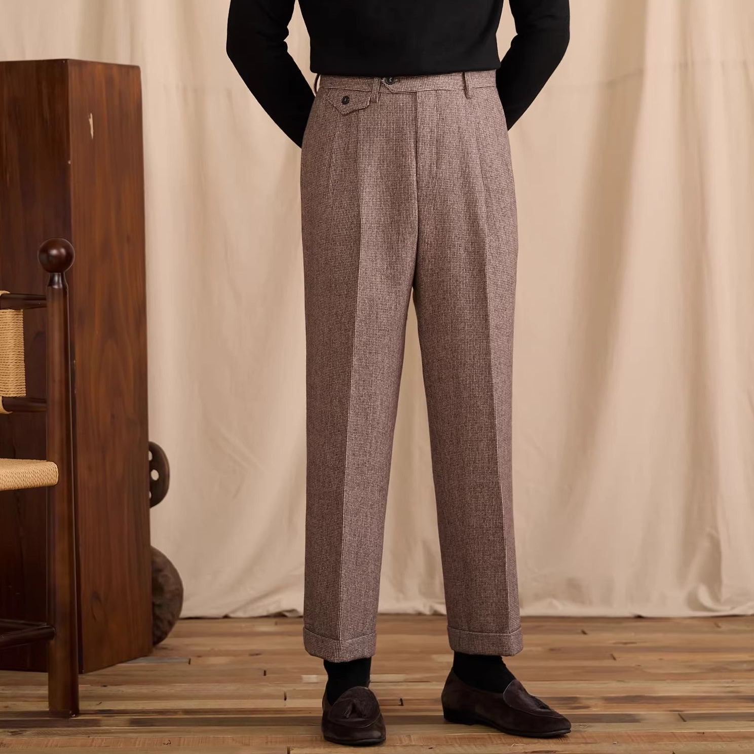 Cheltenham Houndstooth High Waisted Trousers