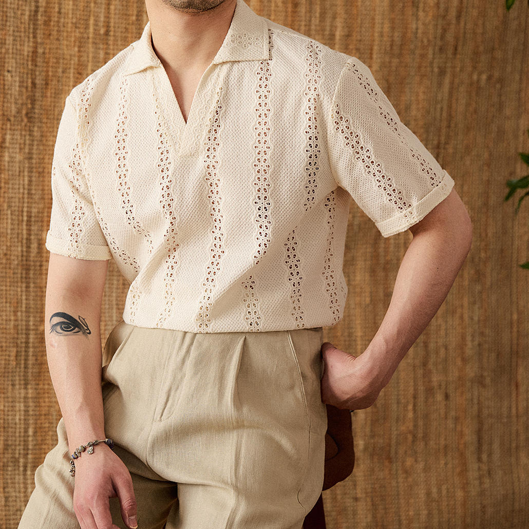 Embroidered Cotton Knit Short Sleeve Polo Shirt