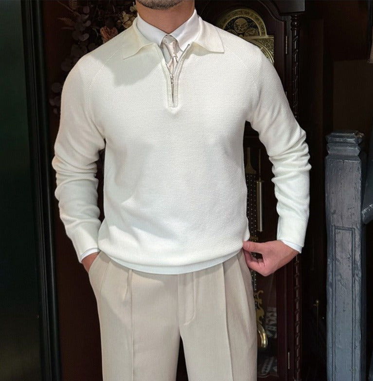 Salve Ribbed Knitted Half-Zip Jumper