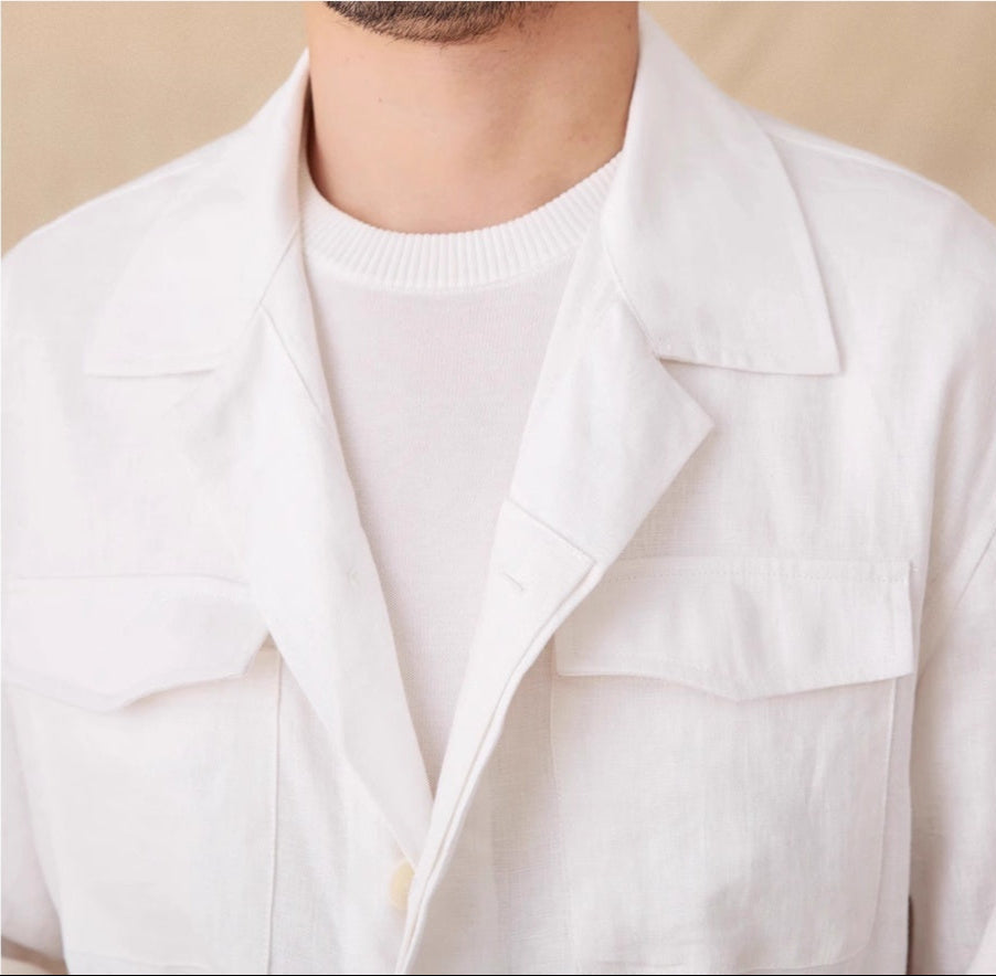 Como Linen Suit Collar Overshirt