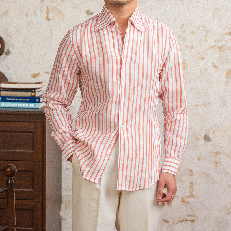 Corsica Linen Striped Long Sleeve Shirt
