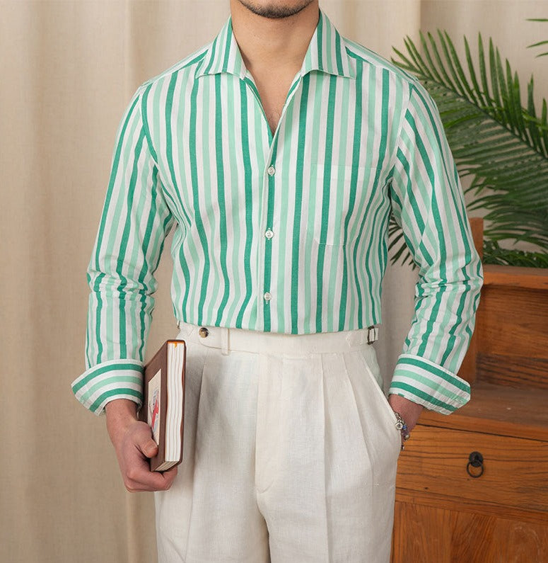 Amalfi Striped Cotton Long Sleeve Shirt