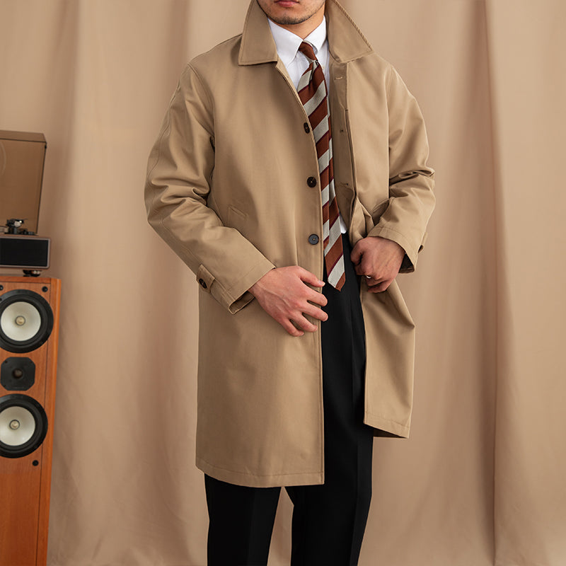 London Stand Collar Cotton Blend Trench Coat