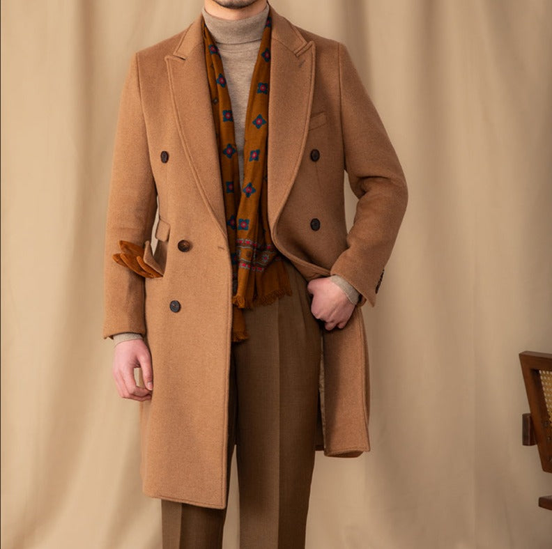 Firenze Wool Blend Double Breasted Polo Coat