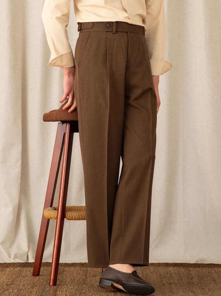 Sicily Pleated Straight Fit Trousers