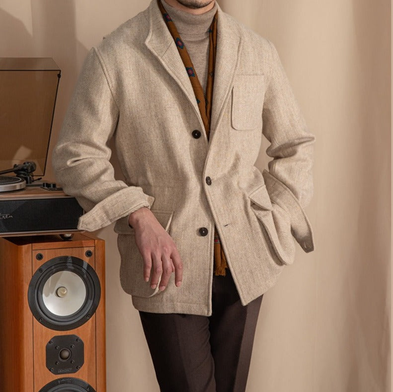 Eton Wool Tweed Herringbone Sport Coat