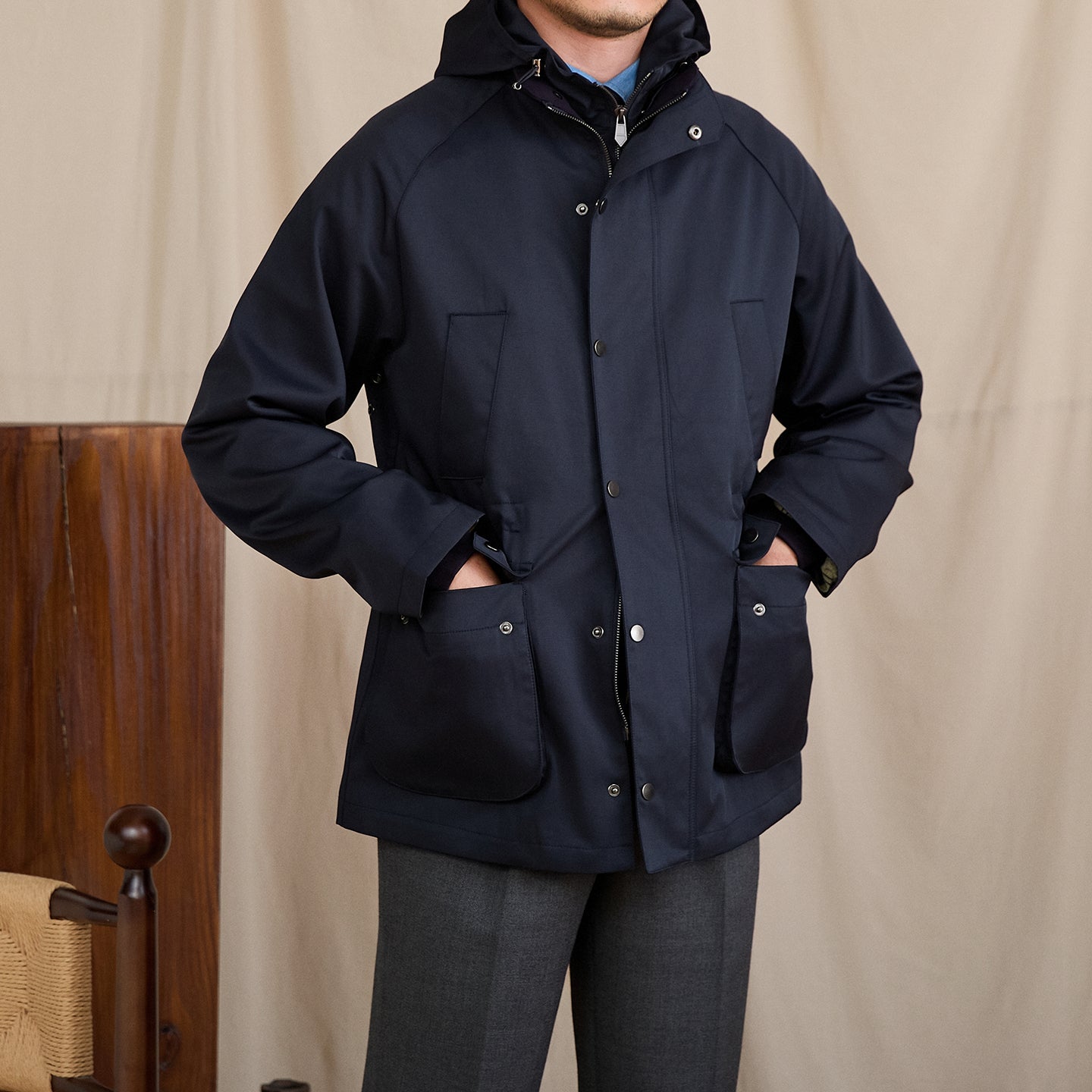Fulham Cotton Blend Hooded Jacket