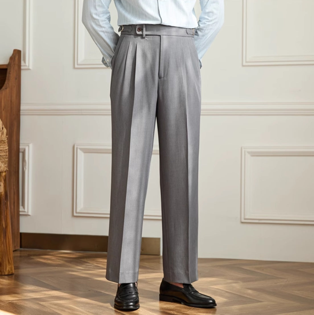 Grosseto Wide Fit Double Pleated Trousers