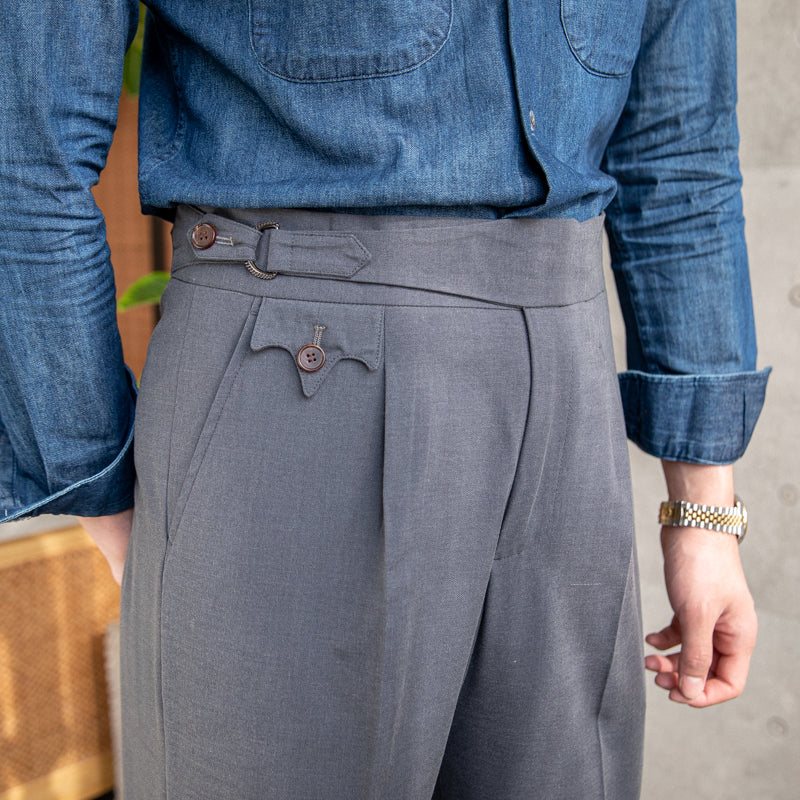 Pantalon plissé taille haute Sicile