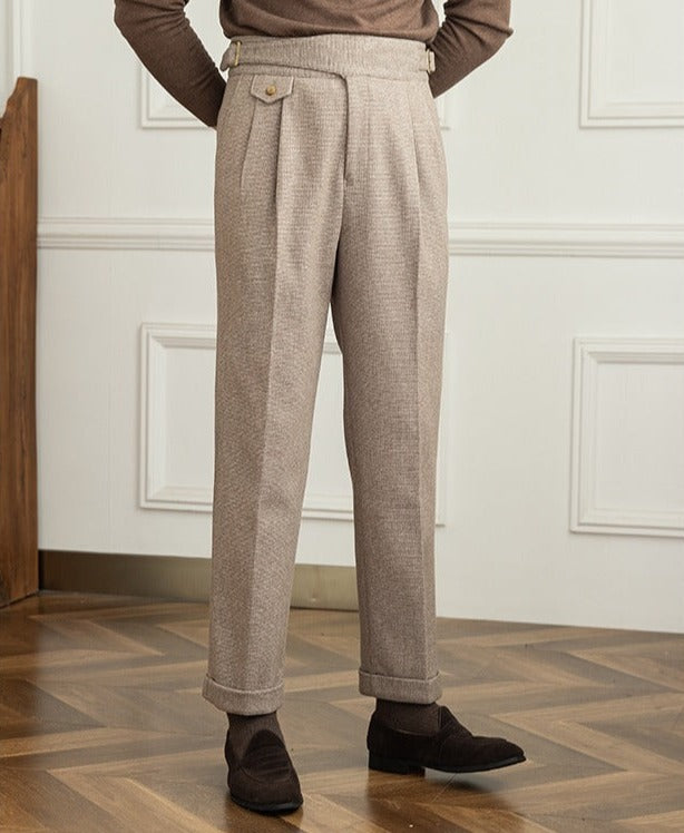 Surrey Textured Houndstooth Straight Fit Trousers
