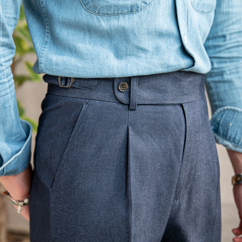 Cotton Twill Riviera Straight Fit Trousers