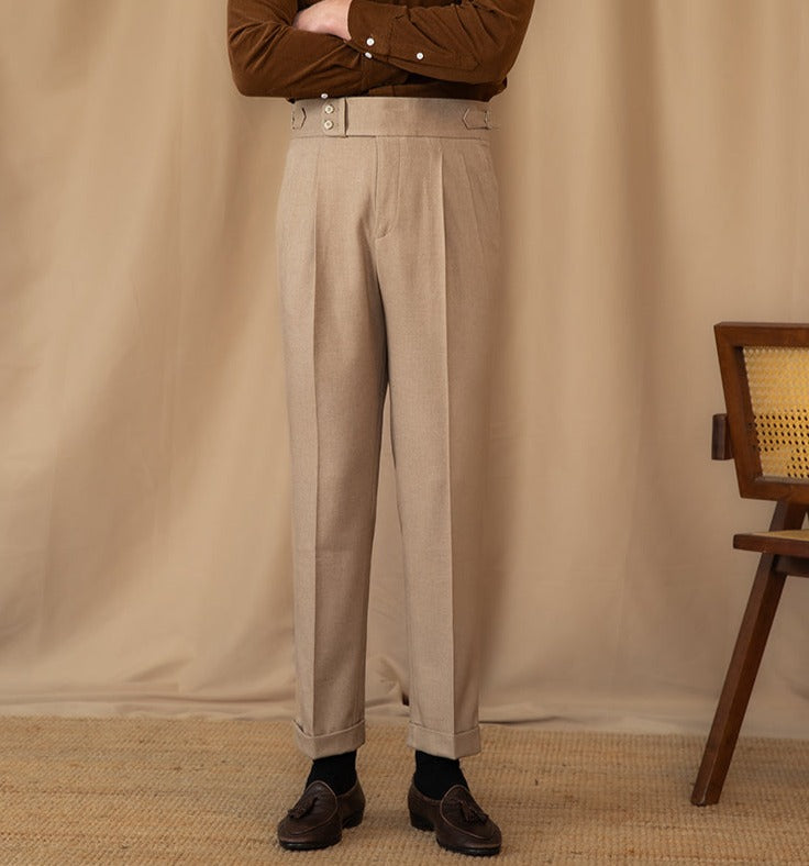 Gstaad Double Pleated Straight Fit Trousers