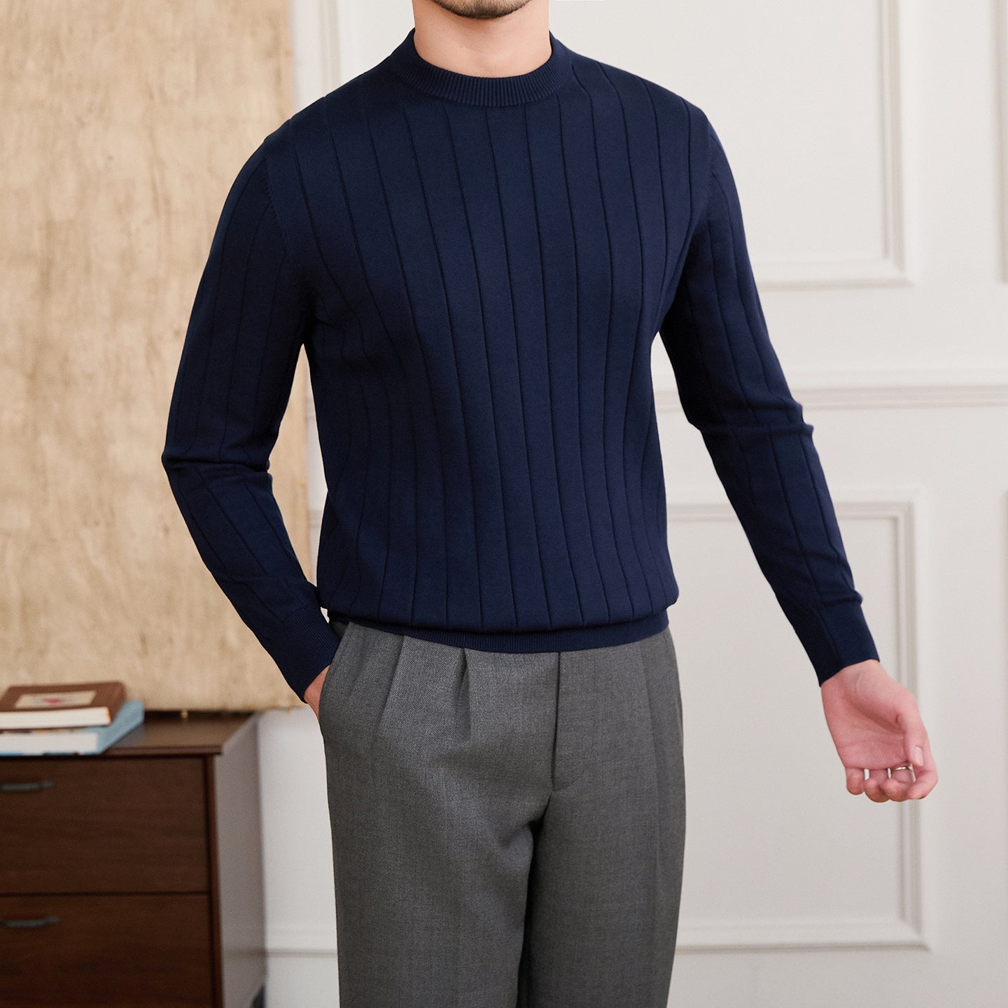 Milano Pleated Knit Cotton Jumper