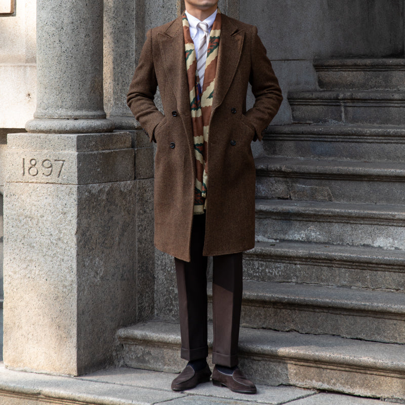 Kings Coffee Double Breasted Wool Blend Coat
