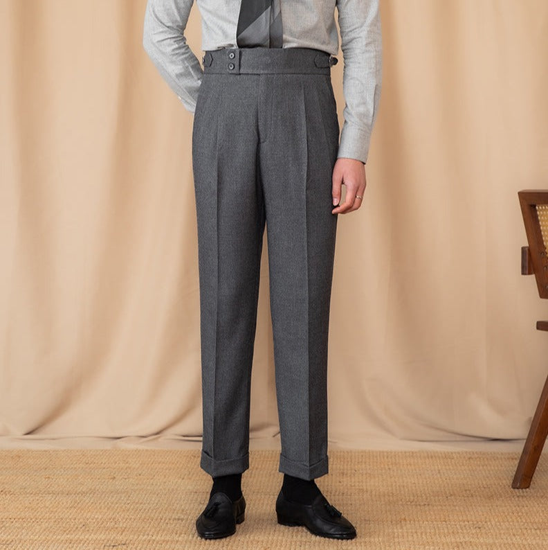 Gstaad Double Pleated Straight Fit Trousers