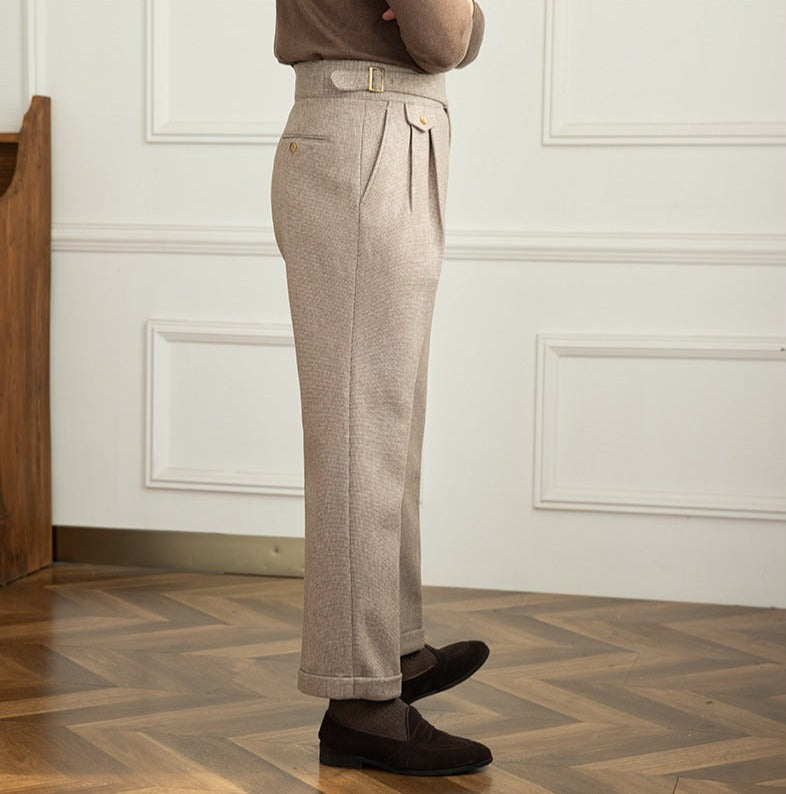 Surrey Textured Houndstooth Straight Fit Trousers