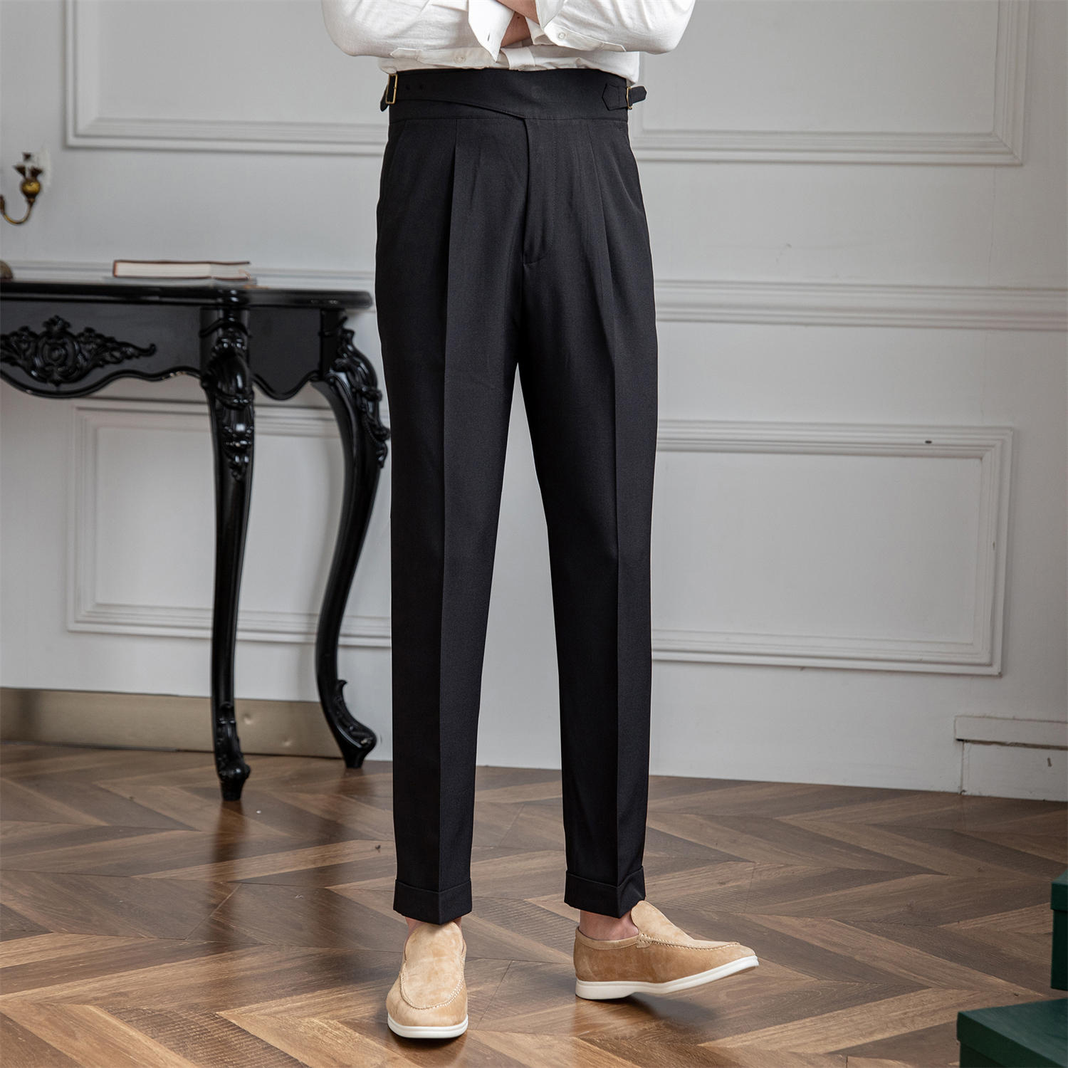 Pantalon droit plissé Monza Gurkha