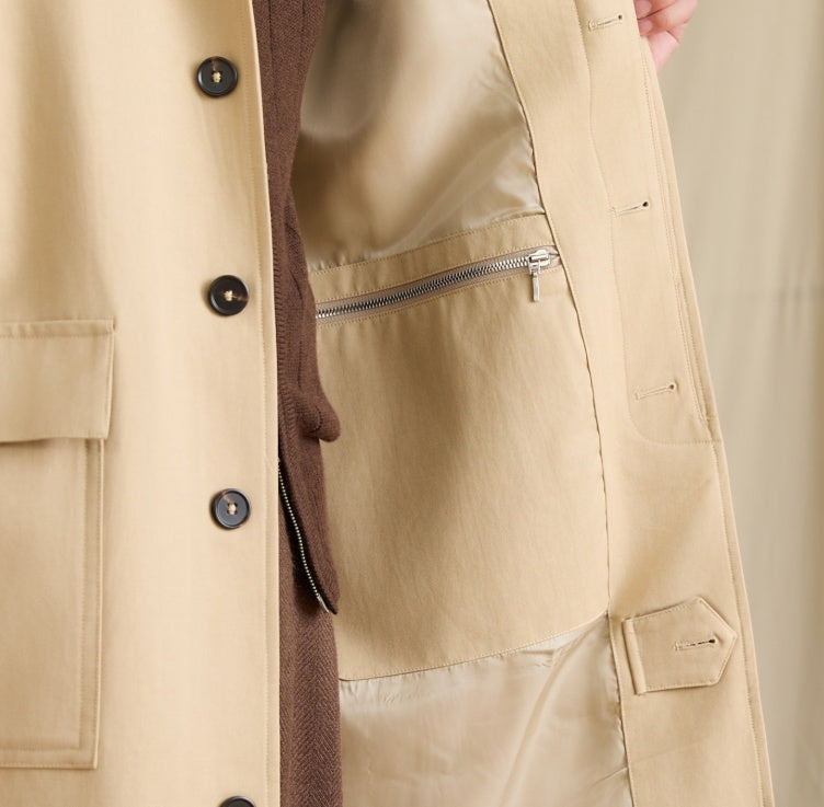 Kensington Cotton Blend Tench Coat