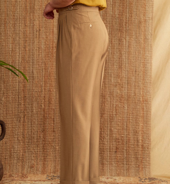 Catanzaro High Waisted Straight Fit Trousers
