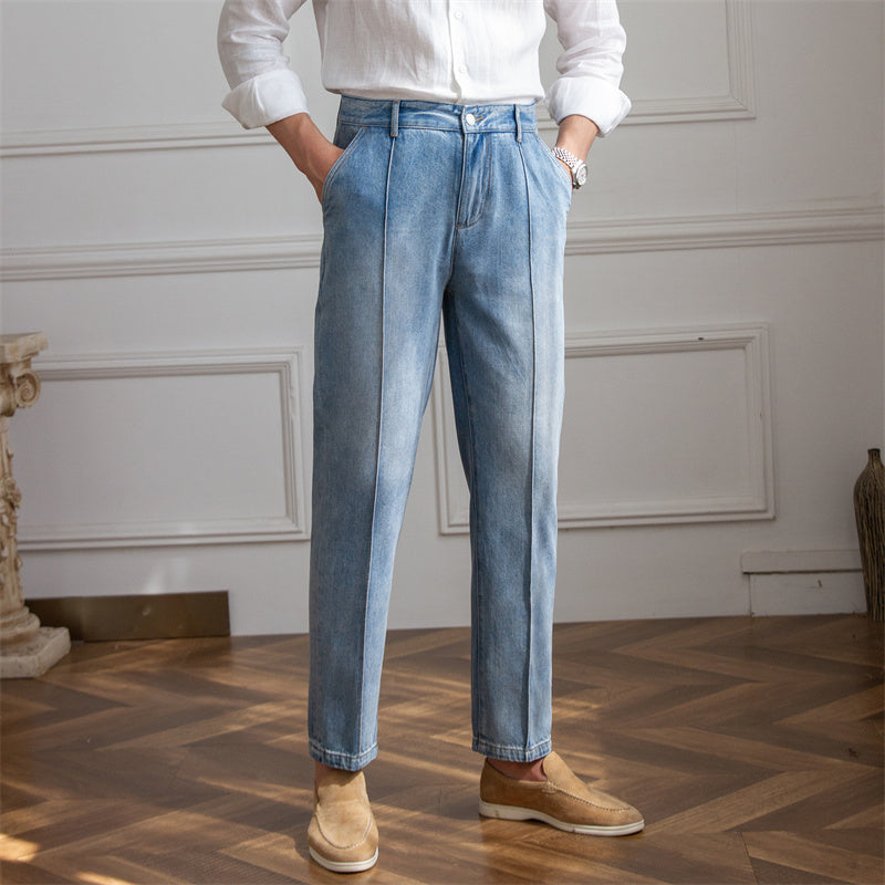 Rome Denim Single Pleated Trouser